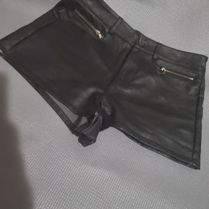 Leather shorts